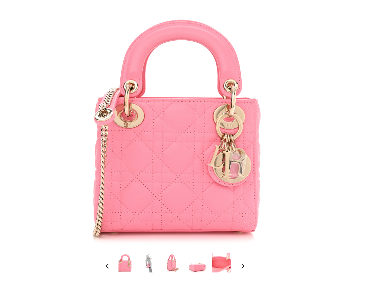 Lambskin Cannage Mini Lady Dior Pink