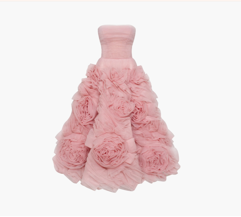 Dramatically Flowered Tulle Dress